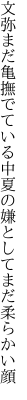 文弥まだ亀撫でている中夏の 嫌としてまだ柔らかい顔