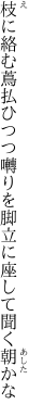 枝に絡む蔦払ひつつ囀りを 脚立に座して聞く朝かな