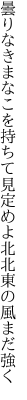 曇りなきまなこを持ちて見定めよ 北北東の風まだ強く