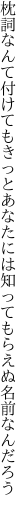 枕詞なんて付けてもきっとあなたには 知ってもらえぬ名前なんだろう