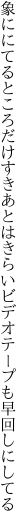 象ににてるところだけすきあとはきらい ビデオテープも早回しにしてる