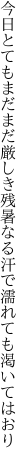 今日とてもまだまだ厳しき残暑なる 汗で濡れても渇いてはおり