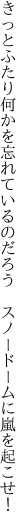 きっとふたり何かを忘れているのだろう  スノードームに嵐を起こせ！