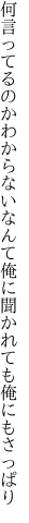 何言ってるのかわからないなんて 俺に聞かれても俺にもさっぱり