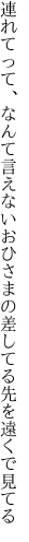 連れてって、なんて言えないおひさまの 差してる先を遠くで見てる