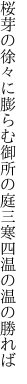 桜芽の徐々に膨らむ御所の庭 三寒四温の温の勝れば