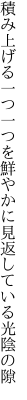 積み上げる一つ一つを鮮やかに 見返している光陰の隙