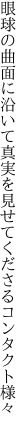 眼球の曲面に沿いて真実を 見せてくださるコンタクト様々