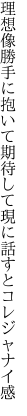 理想像勝手に抱いて期待して 現に話すとコレジャナイ感