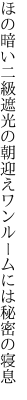 ほの暗い二級遮光の朝迎え ワンルームには秘密の寝息