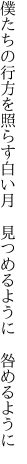 僕たちの行方を照らす白い月  見つめるように 咎めるように