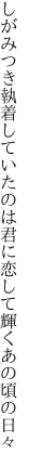 しがみつき執着していたのは君に 恋して輝くあの頃の日々