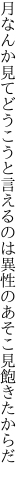 月なんか見てどうこうと言えるのは 異性のあそこ見飽きたからだ