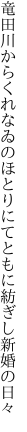 竜田川からくれなゐのほとりにて ともに紡ぎし新婚の日々