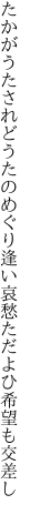 たかがうたされどうたのめぐり逢い 哀愁ただよひ希望も交差し