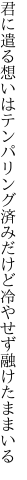 君に遣る想いはテンパリング済み だけど冷やせず融けたままいる