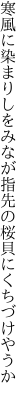 寒風に染まりしをみなが指先の 桜貝にくちづけやうか