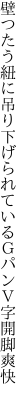 壁つたう紐に吊り下げられている ＧパンＶ字開脚爽快