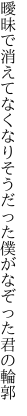 曖昧で消えてなくなりそうだった 僕がなぞった君の輪郭