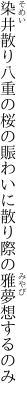 染井散り八重の桜の賑わいに 散り際の雅夢想するのみ