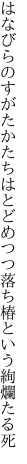 はなびらのすがたかたちはとどめつつ 落ち椿という絢爛たる死