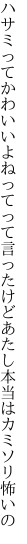 ハサミってかわいいよねってって言ったけど あたし本当はカミソリ怖いの