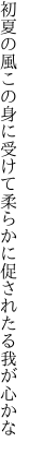 初夏の風この身に受けて柔らかに 促されたる我が心かな