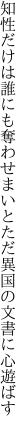 知性だけは誰にも奪わせまいとただ 異国の文書に心遊ばす