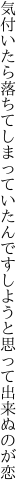 気付いたら落ちてしまっていたんです しようと思って出来ぬのが恋