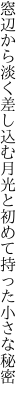 窓辺から淡く差し込む月光と 初めて持った小さな秘密