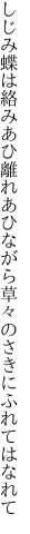 しじみ蝶は絡みあひ離れあひながら 草々のさきにふれてはなれて