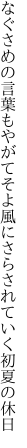 なぐさめの言葉もやがてそよ風に さらされていく初夏の休日