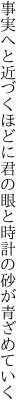 事実へと近づくほどに君の眼と 時計の砂が青ざめていく