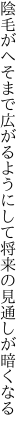 陰毛がへそまで広がるようにして 将来の見通しが暗くなる