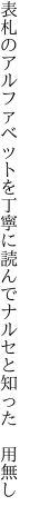 表札のアルファベットを丁寧に 読んでナルセと知った　用無し