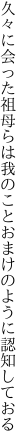 久々に会った祖母らは我のこと おまけのように認知しておる