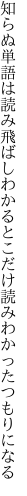 知らぬ単語は読み飛ばしわかるとこ だけ読みわかったつもりになる