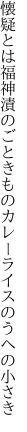 懐疑とは福神漬のごときもの カレーライスのうへの小さき