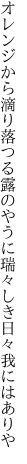 オレンジから滴り落つる露のやうに 瑞々しき日々我にはありや