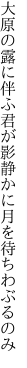 大原の露に伴ふ君が影 静かに月を待ちわぶるのみ