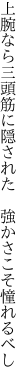 上腕なら三頭筋に隠された  強かさこそ憧れるべし