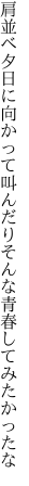 肩並べ夕日に向かって叫んだり そんな青春してみたかったな