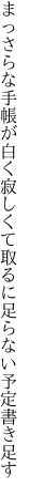 まっさらな手帳が白く寂しくて 取るに足らない予定書き足す