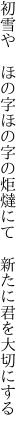 初雪や ほの字ほの字の炬燵にて  新たに君を大切にする