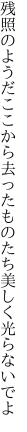 残照のようだここから去ったものたち 美しく光らないでよ