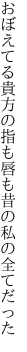 おぼえてる貴方の指も唇も 昔の私の全てだった