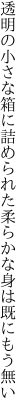 透明の小さな箱に詰められた 柔らかな身は既にもう無い