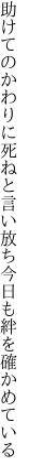 助けてのかわりに死ねと言い放ち 今日も絆を確かめている