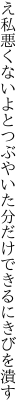 え私悪くないよとつぶやいた 分だけできるにきびを潰す