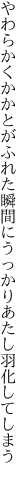 やわらかくかかとがふれた瞬間に うっかりあたし羽化してしまう